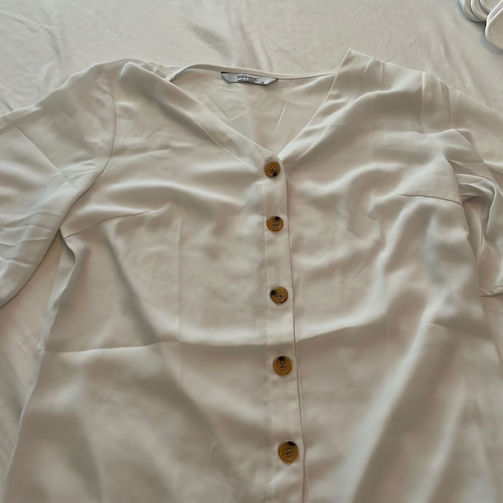 White mesh dress shirt